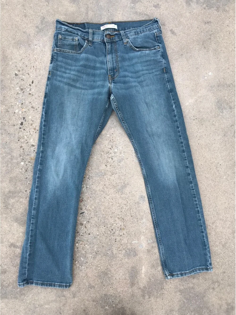 Levis Signature Straight Denim Blue Jeans Mens 30X30 Medium Wash  Faded Thighs
